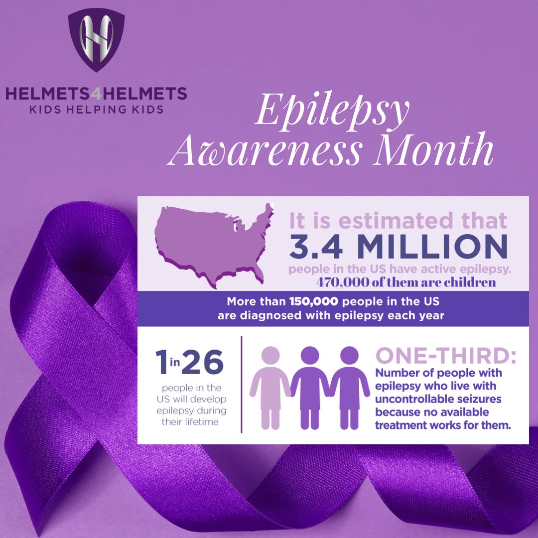 Helmets4Helmets's tweet photo. November is Epilepsy Awareness Month. How many of you will repost this to help spread awareness about Epilepsy & spark conversations?π Light it up PURPLE to let all of our #epilepsywarriors feel the love! #helmets4helmets #epilepsyawarenes #fightlikebryson #protectlikebrock https://t.co/q1P56zNM3k