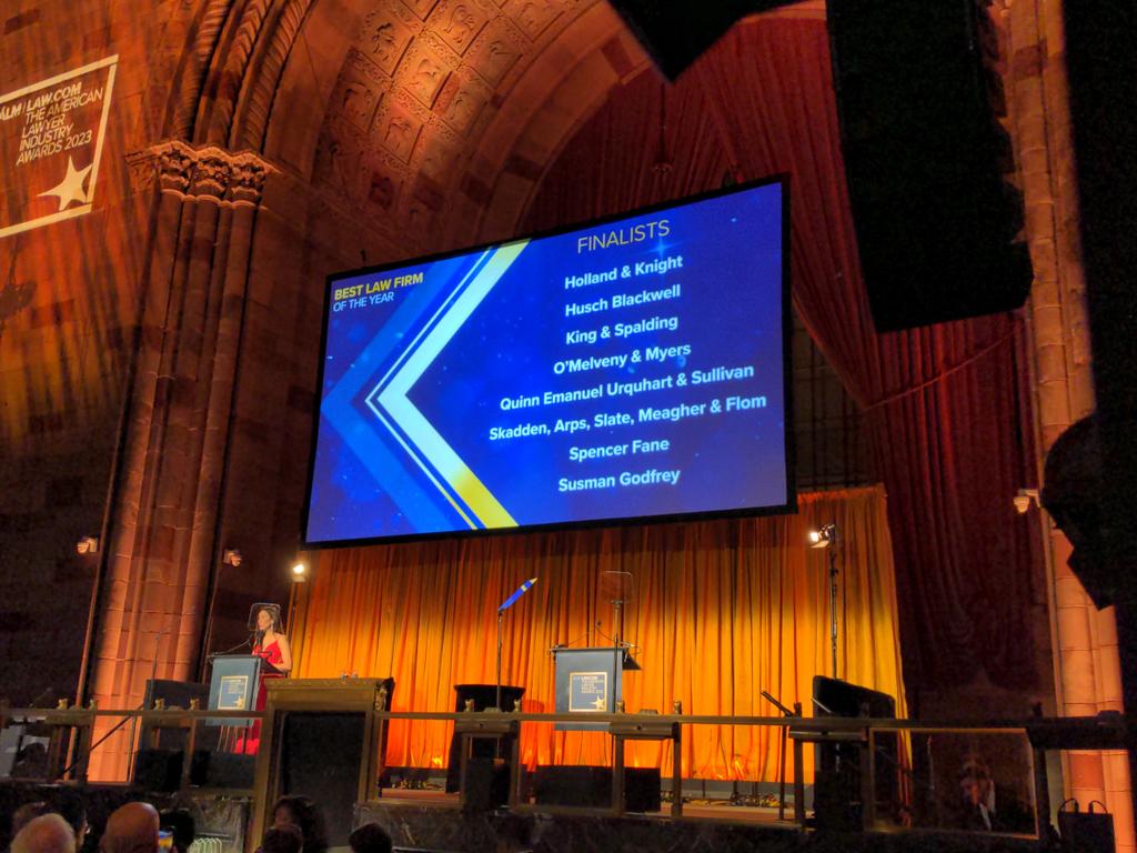 AmericanLawyer's tweet photo. And Law Firm of the Year goes to King &amp; Spalding! Congratulations to all the finalists, including the highly commended Holland &amp; Knight. #TALawards https://t.co/ovsGCNkkoD