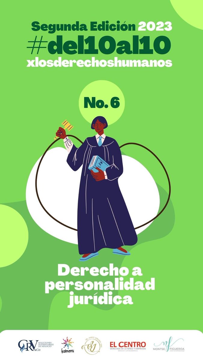 CentroDerechos's tweet photo. Hoy 15 de noviembre nos tocó hacer conciencia, compartir y ejercer los #DerechosHumanos
No. 6 Todos tenemos Derecho a personalidad jurídica
#Del10al10xlosDerechosHumanos https://t.co/5ZwHuv3IeP