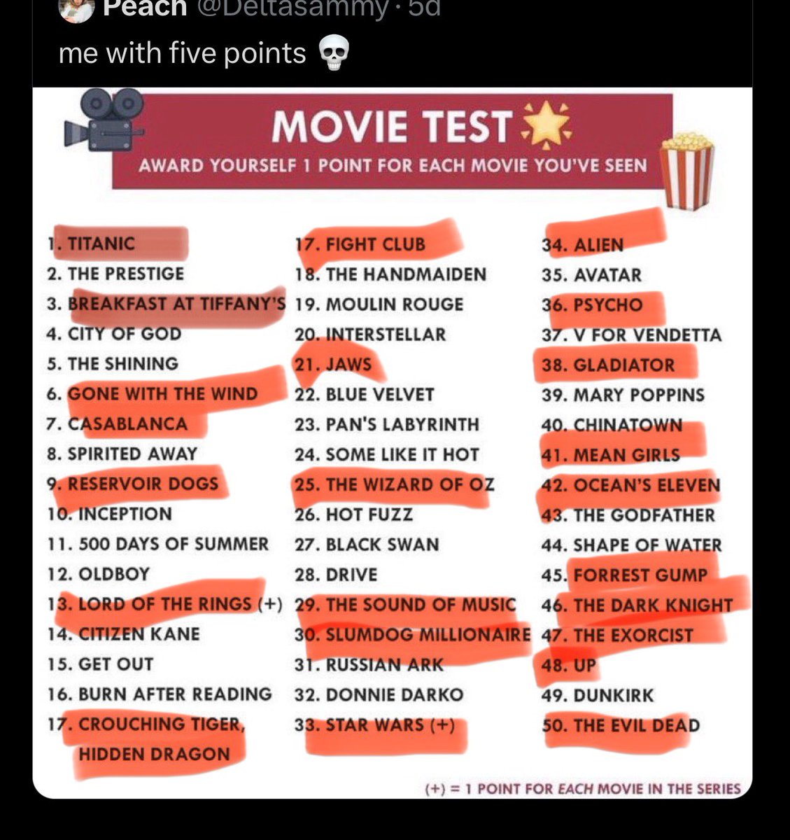 itchynuisance's tweet photo. @TheHeardstone Here’s mine. I definitely have some I should have watched https://t.co/Fm5RatmBgI