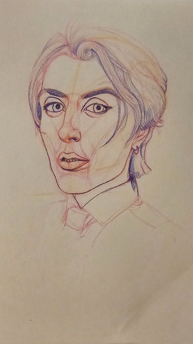 SpectralAnom013's tweet photo. I'm practicing my portraiture skills, and I was extremely inspired by this beautiful man. Picture reference / OG post: https://t.co/0LnVzRv8nk
#wipwednedsay #traditionalart #sketchbook #damanmills #loomismethod #reillymethod #reillyrhythms https://t.co/z6A5ivRibN