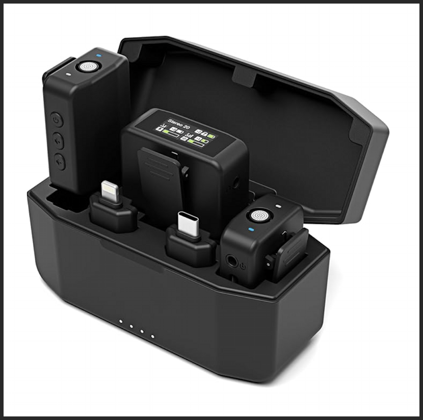 DaveTaylor's tweet photo. A highly portable battery pack with two wireless microphones that's compatible with smartphones, GoPros, DSLRs, computers, and more? Here's my demo and review of the VeGue Wireless Lavalier Microphone Kit: https://t.co/VzzvegxOJX #microphones #smartphone #gopro #dslr #vegue https://t.co/gjuKcMZmdV