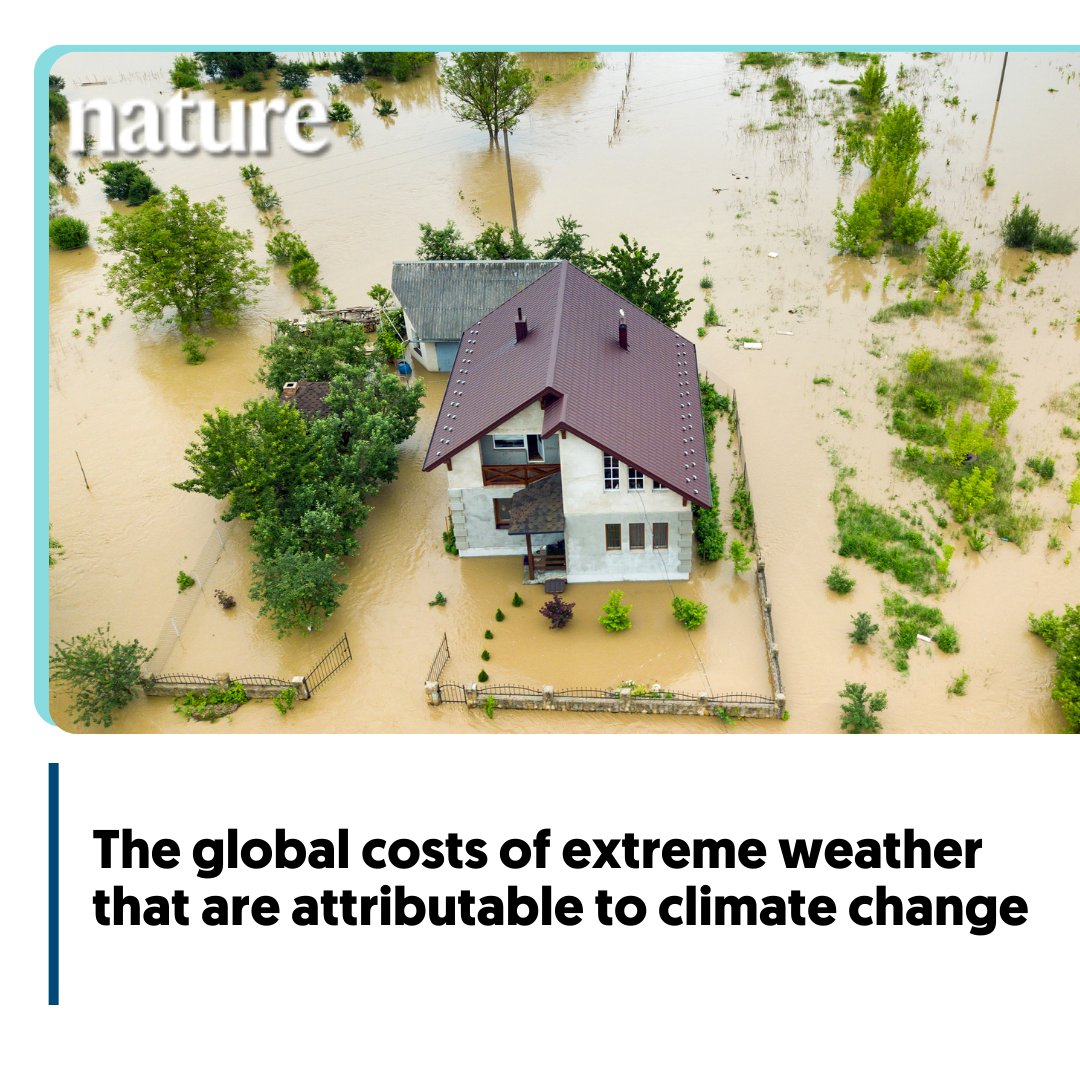 A new study in <a href="/Nature/">nature</a> has calculated that the #ClimateChange components of extreme weather events cost us $143 billion annually ($16 million an hour), from both loss of life &amp; direct damages.

Read the full report👉 bit.ly/3QCUbYQ 

#ClimateAdaptation #ClimateResilience