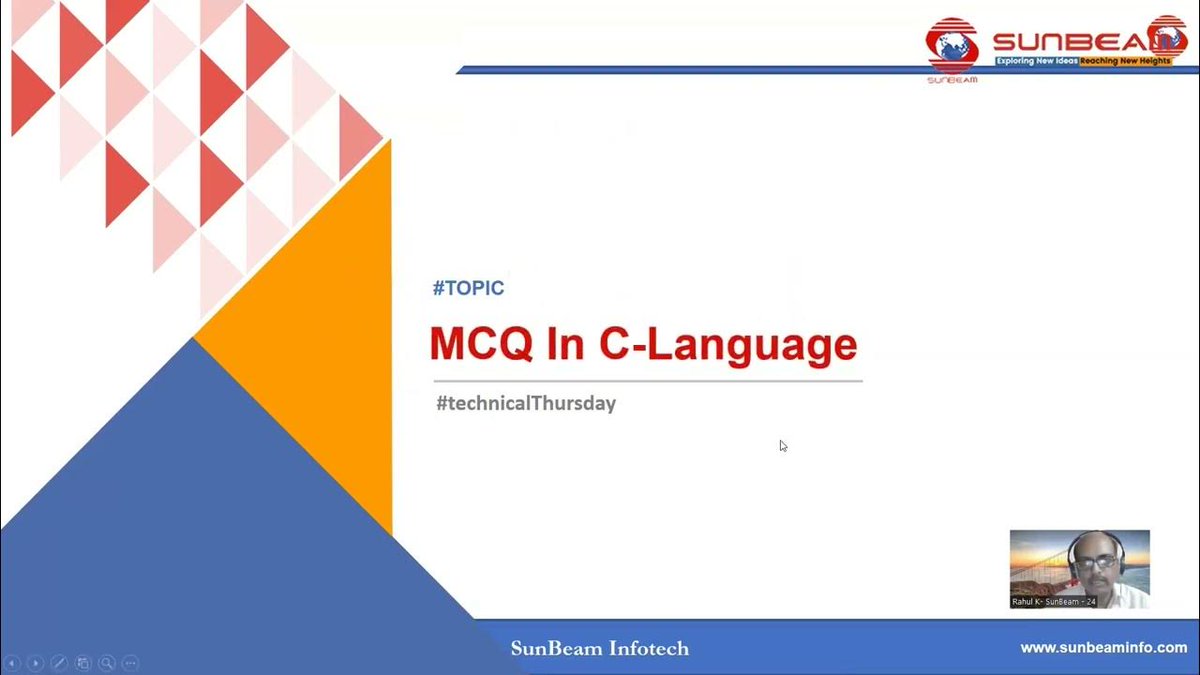 siitofficial's tweet photo. In this video, we will solve MCQ on Dynamic Memory Allocation in C. 

https://t.co/oEDrrZvAX8

#TechnicalThursday #Sunbeam #Pune #Dynamicmemoryallocation #clanguage #MCQ #Precat #Predac #ccat https://t.co/bzkGhWBWTn