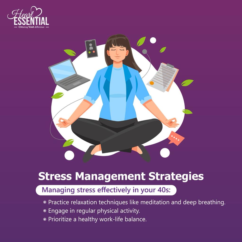 HeartEssential2's tweet photo. Unlock a happier heart in your 40s! Discover the link between stress and heart health on our slides. Master stress with relaxation, activity, and balance to take control of your heart's well-being. 

#HeartHealth #StressManagement #HeartHealthMatters #HealthyHeart #HeartEssential https://t.co/5mRxk9RzQ0