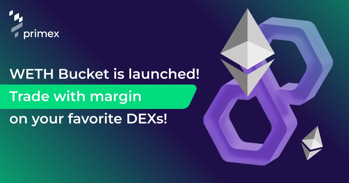 Hey Traders!🔥

The second Credit Bucket (wETH) has been launched on Polygon! You can now trade wETH in both directions—long and short. This means that Primex Lenders can also earn interest in wETH.

Remember: you're not restricted to trading it against stablecoins. wETH can also