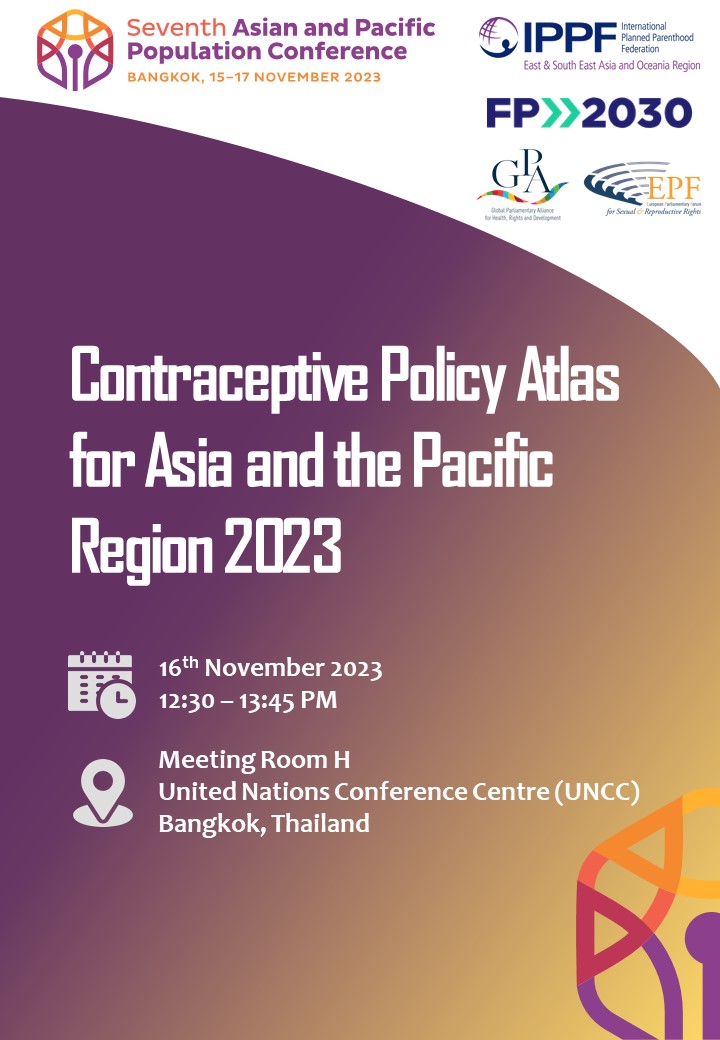 FP2030AP's tweet image. 📢 Happening Today: Unveiling the Contraceptive Policy Atlas for Asia &amp;amp; the Pacific 2023 during the #APPC7.

🌏 Join us as we explore crucial data on contraception access across 43 countries &amp;amp; discuss how to enhance reproductive rights and meet SDG targets.

#InclusiveAPPC4All