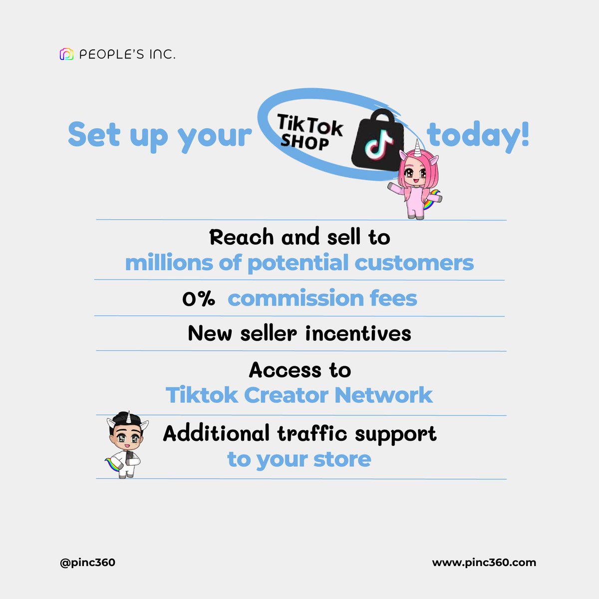 pinc360's tweet photo. Launch on #TikTokShop! 🛍️ No commission fees, seller perks, and a world of shoppers await. Need help with the setup? Book a call with us at https://t.co/OcIeMN1Ieb! #SocialCommerce #NoFees https://t.co/I1eb1O4I38