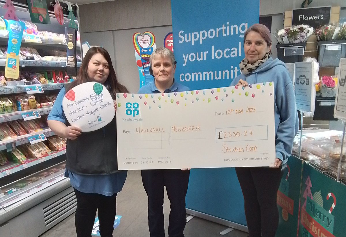 babshooli's tweet image. #CoopCelebration 
THANK YOU #Mintlaw and #Strichen @coopuk Members!
@memagerie have plans for a Community sensory garden and polythene garden #MentalWellness  project - but first they have some winter cosy pens to fund for the #ferrets and outdoor animals.