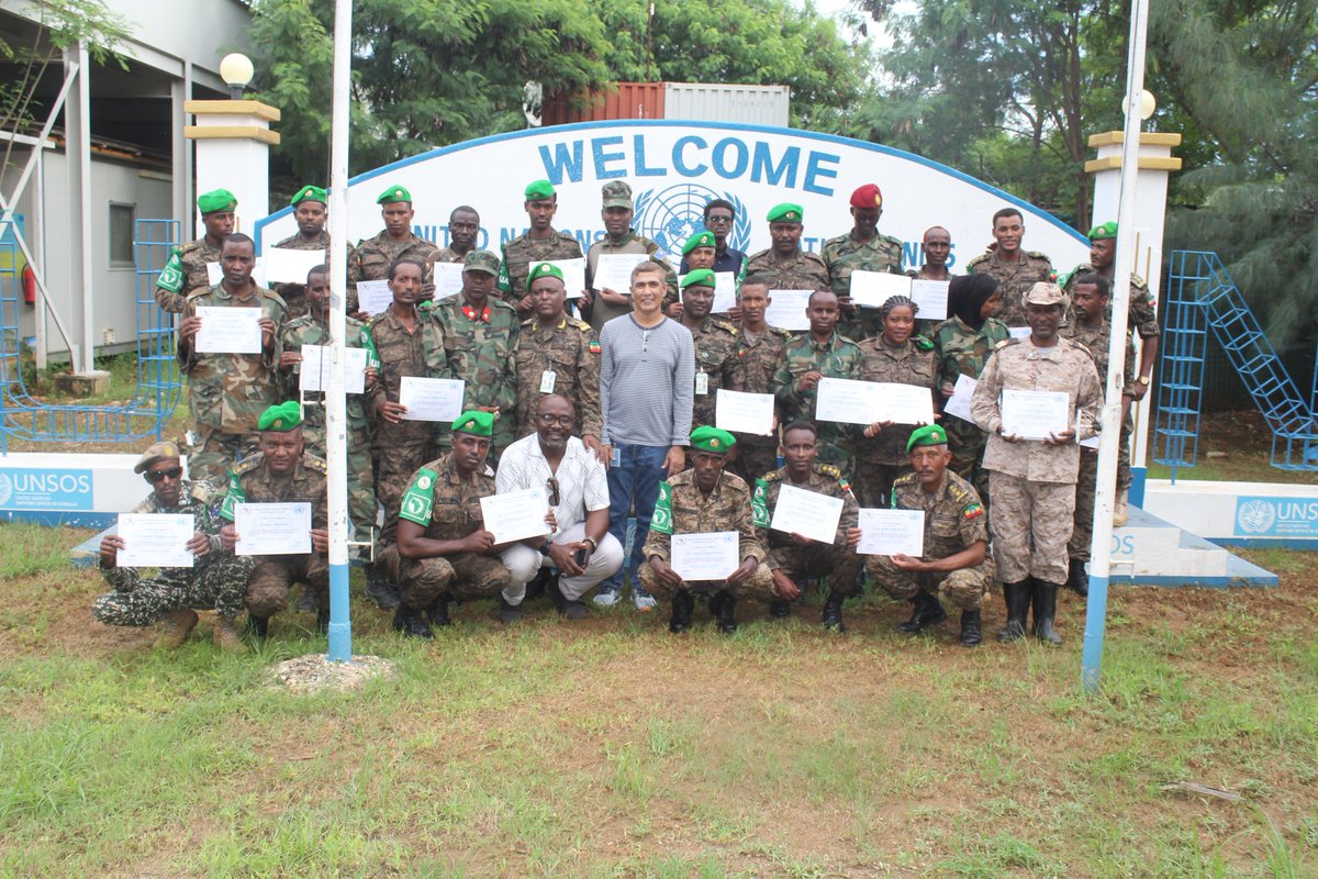 60thDivision's tweet photo. The Deputy Commander of  60th Division SNA Mr. Ali Habad, has given training to some of the officers of the 60th Division and senior officers of the Sector 3 Command of Atmis in Baidoa. This training was conducted by the UNSOS  and trained in piloting international airports. https://t.co/VB3aC8d3V2