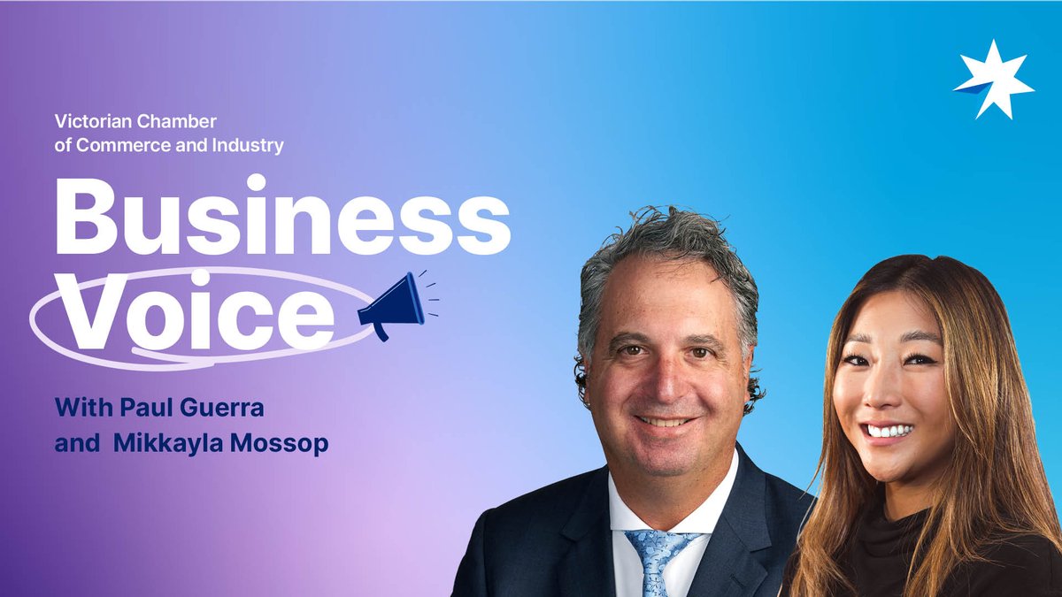 Our Business Voice podcast is back for Season 2!

Business Voice returns with the events across Victoria fresh in the spotlight.

In Episode 1, @MikkaylaMossop and VCCI C.E Paul Guerra discuss where the event space is going in the future.

Listen here: protect-au.mimecast.com/s/9lZpC3QNgwSE…