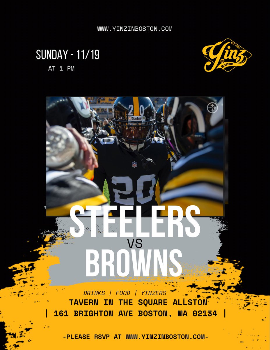 AiltonCeaser's tweet image. The Steelers Bar in #Boston has a SPECIAL GUEST coming by this week ! 

If you’re a #Yinzer in #Boston you need to RSVP for this weeks watch party at Tavern In The Square Allston #HereWeGo 

yinzinboston.com/events