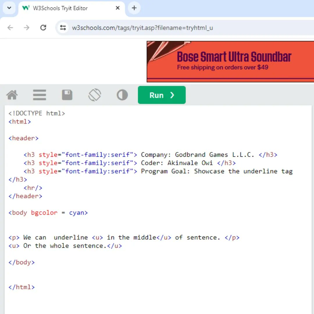 WallyOwi30's tweet image. The html underline tag 👍🏾
github.com/godbrandGamesL…
...
#htmltips
#htmldevelopers #webdesigners