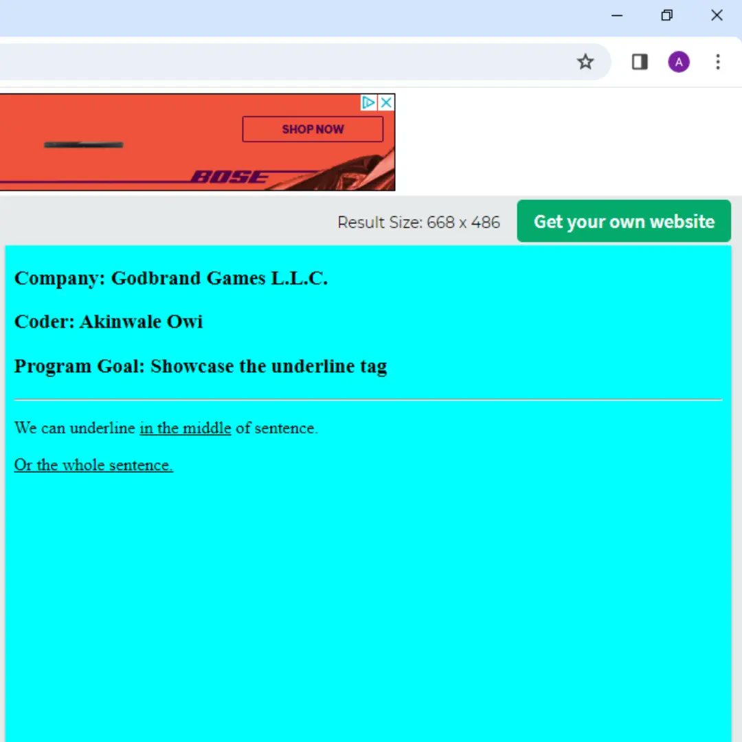 WallyOwi30's tweet image. The html underline tag 👍🏾
github.com/godbrandGamesL…
...
#htmltips
#htmldevelopers #webdesigners