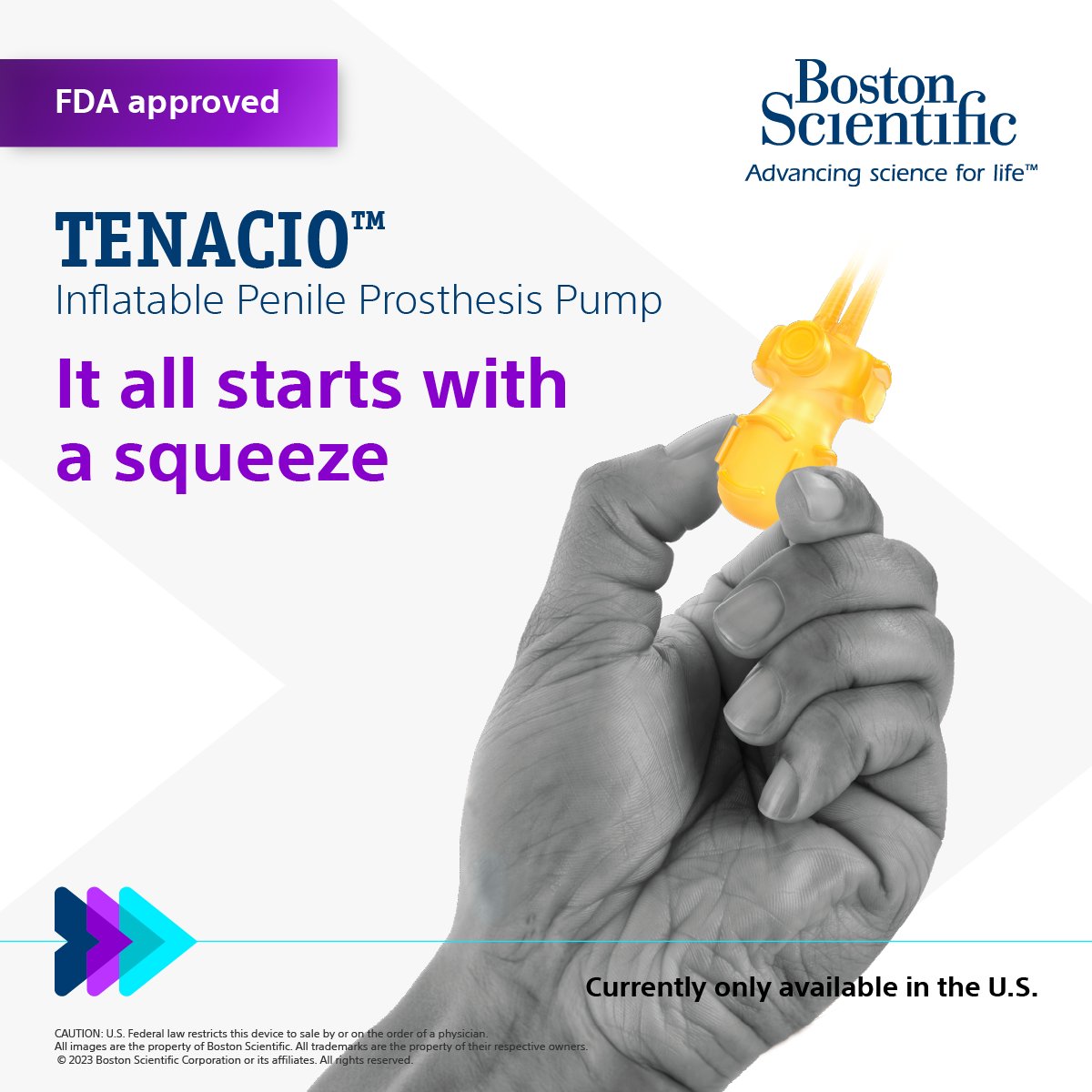 BIG NEWS! The all-new TENACIO™ Pump is now approved for use in the United States! Powering the AMS 700™ Inflatable Penile Prosthesis (IPP), the TENACIO Pump's design aims to streamline the patient experience. Learn more: bit.ly/47Ani5L #SMSNA23