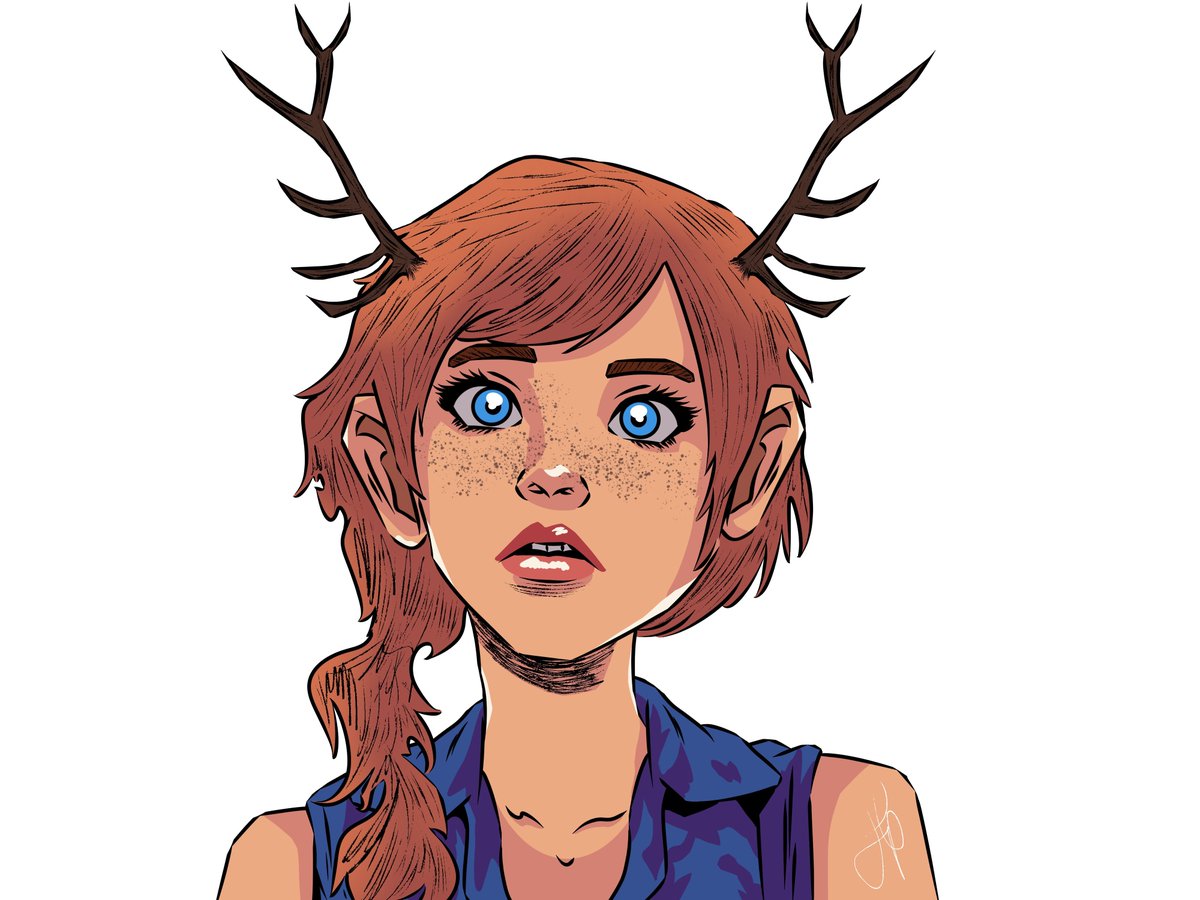 mouseartwork's tweet photo. Elk Girl 
#procreateart #originalcharacterart https://t.co/fBN2t55vyF