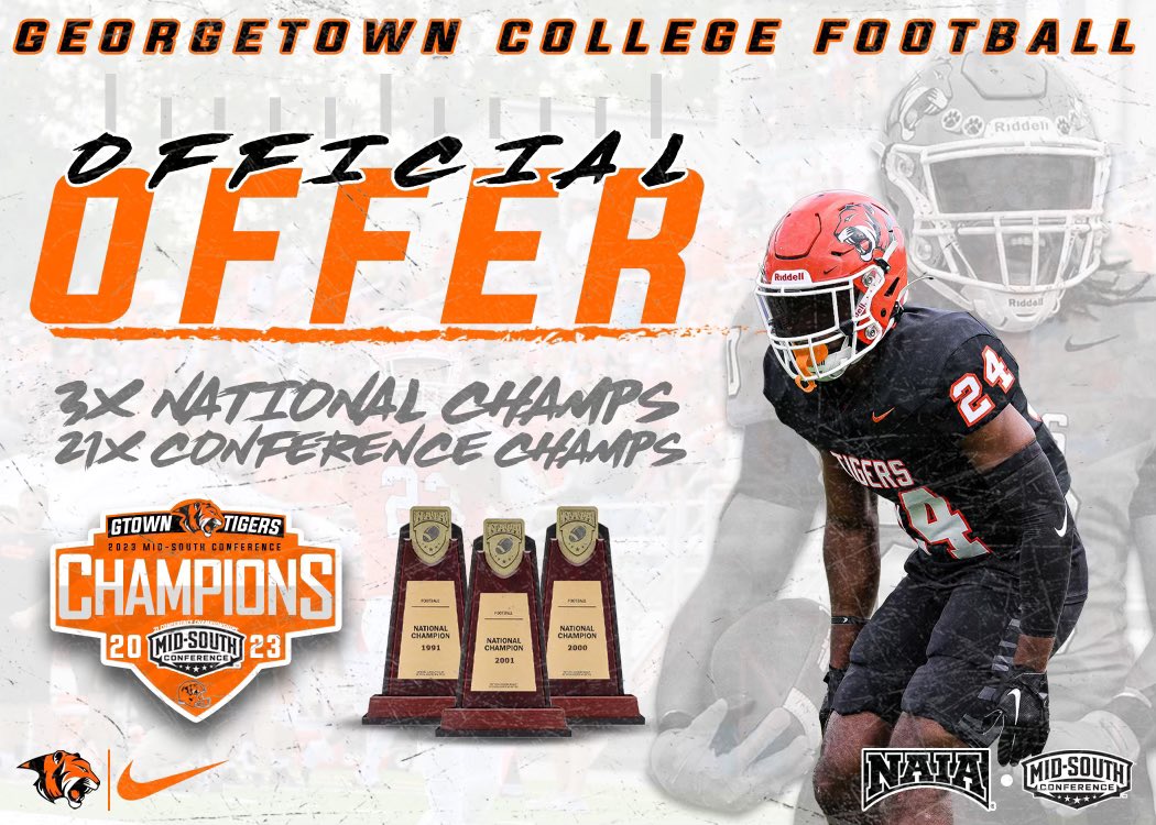 Beyond Blessed to say I’ve received an offer from <a href="/Gtown_Football/">Georgetown College Football</a> ⚫️🟠Thank you <a href="/CoachDamGC/">Coach Damschroder</a> for the opportunity 
<a href="/BSHSfootball_/">Bryan Station High School Football</a> 
<a href="/coachhawkins1/">Coach Phil Hawkins</a> 
<a href="/jthas3/">J.T. Haskins Sr.</a>