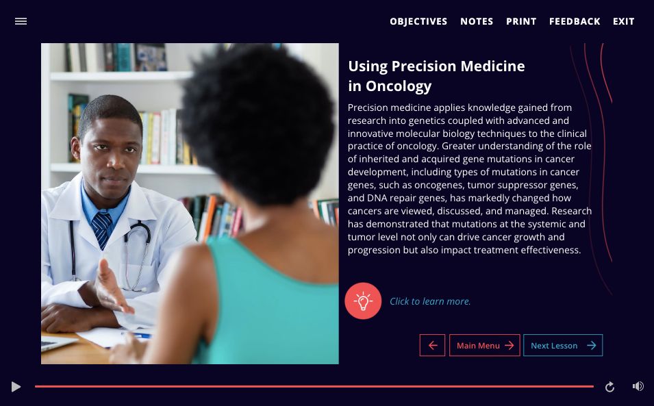 Explore the world of #precisionmedicine in oncology, revolutionizing diagnostics and treatments by focusing on molecular disease mechanisms. Learn how clinicians apply precision medicine and get expert insights. 
Dive into our new #oncology eModules. buff.ly/46ghHBs
