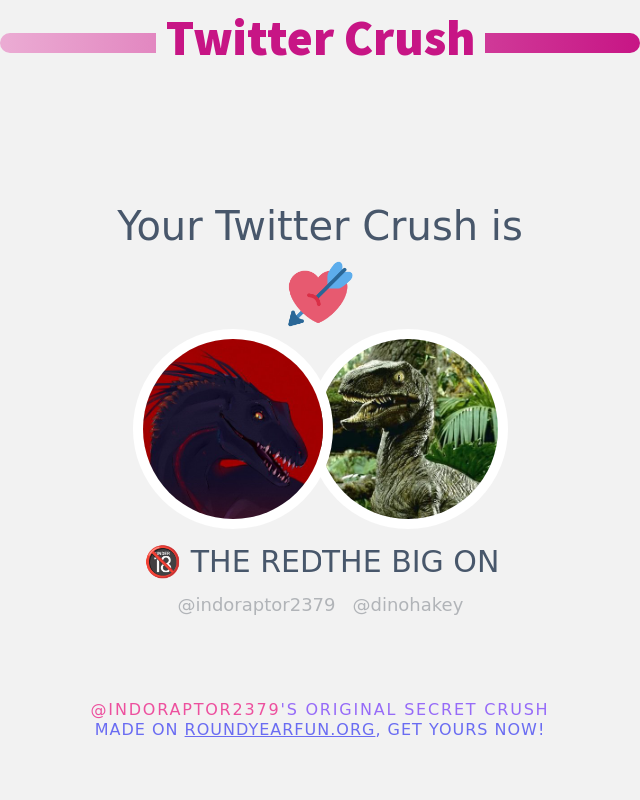 indoraptor2379's tweet photo. My Twitter Crush is: @dinohakey

➡️ https://t.co/k309TvXppr https://t.co/BYxJEnmW3e