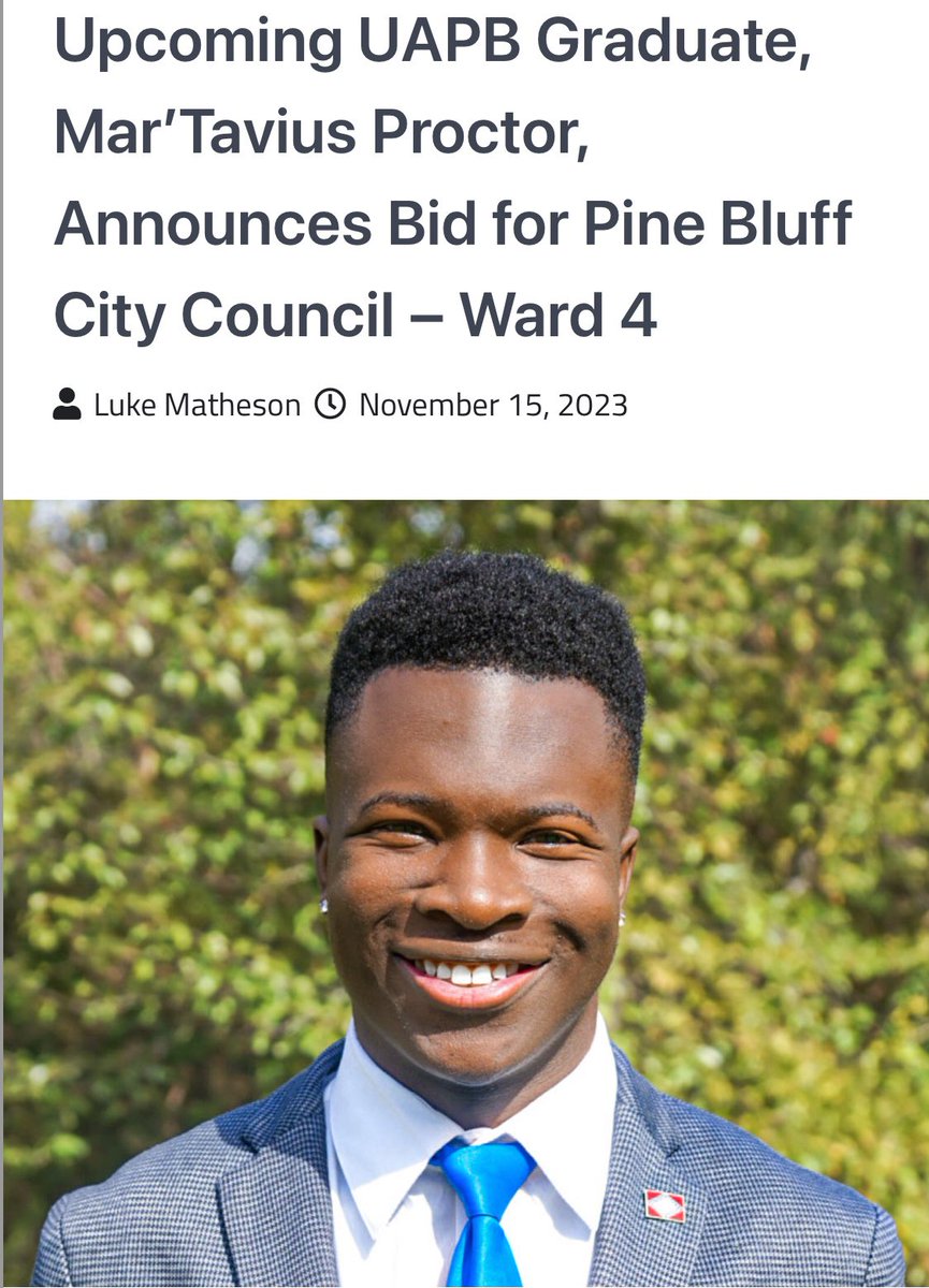ProctorForWard4's tweet photo. I have officially announced my candidacy for Pine Bluff City Council - Ward 4! I hope to have your support as WE progress our great city! You can read the full article at the link provided below.
#Proctor4Progress #ProgressTheBluff #ILoveWard4PB #arpx
https://t.co/42UpTGNuOb https://t.co/gvLMkKONk9