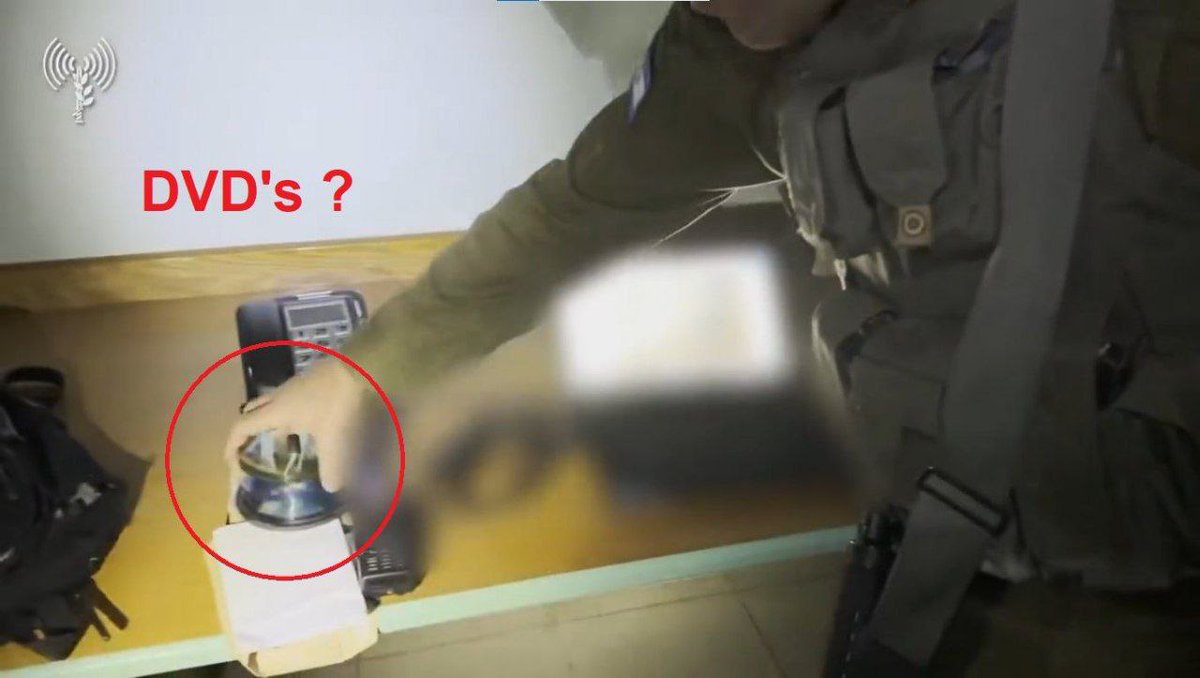 angeloinchina's tweet photo. 🏴‍☠⚔🇵🇸  The zionist army continues its attempts to fool people

- DVD's are used to copy CT and MRI images!!

- The seized shoes and protective jackets are cleaner than the shoes of enemy army soldiers!!

The Zionist army transported cardboard boxes containing weapons with the words “Medical Supplies” written on them, and later placed them inside CT scan rooms and took out weapons from them that they claimed belonged to Hamas!! Knowing that the “Israelis” speak Hebrew, and the Palestinians speak Arabic, why is this writing in English and to whom is this message addressed?!

- The existing camera is for monitoring the MRI department, as it is one of the most important medical units in hospitals, and it is a camera present in the hospital. What is strange about that?!

After being exposed as frauds, as clowns , the IDF deleted the video on the official website.