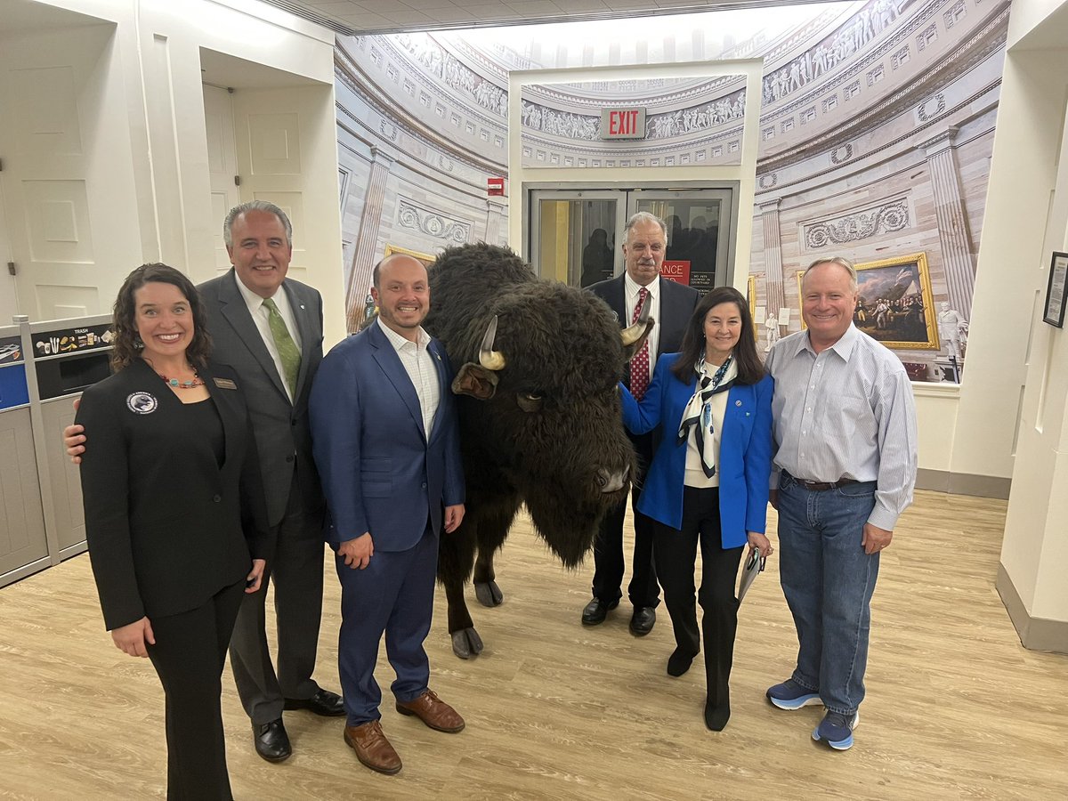 TheWCS's tweet photo. Recognizing the 8th National Bison Day on Capitol Hill, WCS’s @JohnCalvelli and @MonicaMedinaDC thank partners/supporters: @RepGarbarino, @RepDaveJoyce, @nationalbison Lydia Whitman, @ITBCBuffNation George Waters, @wwf, @zoos_aquariums, @NPCA. https://t.co/pYT9d2cH2N