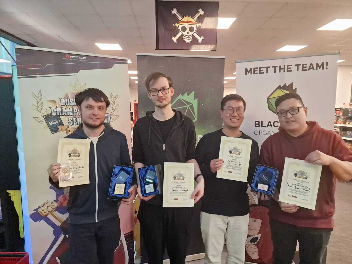 💎 Bushiroad Championship Series 2023💎

Your champions for the #CardfightVanguard 'V-Premium' Regionals at #BCS2023 Germany! Congratulations! 🎉🎉🎉

👑Champion: Antoine Cahard
🥇1st Runner-Up: Janos Kobus
🥈2nd Runner-Up: Christopher Nguyen
🥉3rd Runner-Up: Ken Thinh Vuong