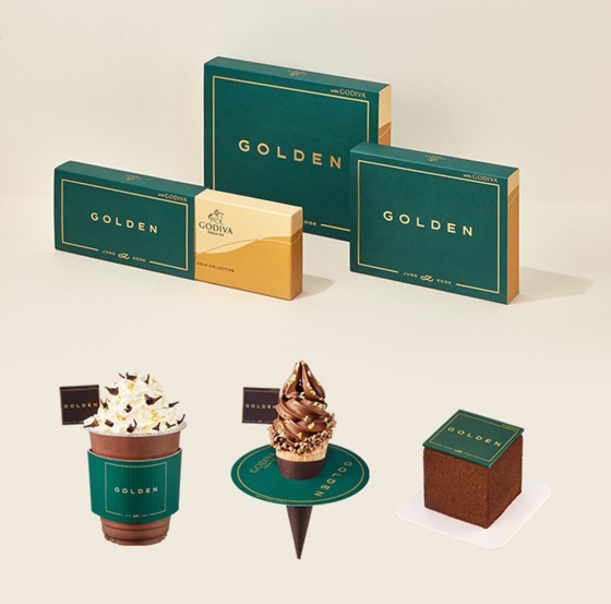 Daily_JKUpdate's tweet photo. WOW! Korean Media has announced “Jungkook ‘Golden’ Collaboration with GODIVA”, a Belgian-based chocolate maker, which will be released on Weverse Shop on Nov 21.”

Godiva’s cafes called ‘Stage by Godiva’ will be decorated with posters and videos taking motif from Jungkook’s album ‘Golden’

 https://t.co/gYoJsEx67p

#JungKook_GOLDEN #Jungkook