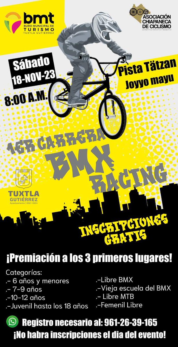 paco_jf's tweet photo. Doble cartelera | Este fin de semana se realizarán dos eventos de ciclismo en Tuxtla Gutiérrez. El sábado inicia la actividad con la carrera BMX Racing, mientras que el domingo se celebrará el esperado Campeonato Tuxtleco MTB 2023. https://t.co/s8knVs5r0h