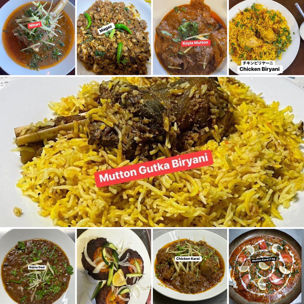 Mehmansaraye's tweet photo. Thursday special Menu 16 November 2023 #Mutton_Gutka_Biryani #Chicken_Biryani #Seekh_Kabab #Mutton_Nihari #Koyla_Mutton #Tandoori_Chanp #Chapli_Kabab #Chicken_Karai #chicken_Daal & Rajma Daal #White_Daal_Chawel パキスタン家庭料理🇵🇰千葉県野田市東金野井1070-2🇯🇵🥰💕🇵🇰047-115-3497 https://t.co/f3dMQnOwrm