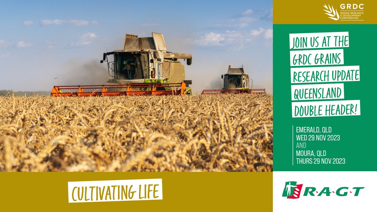 Join “David “Peakey” Peak in Central Queensland for a fantastic couple of days focusing on the latest farming systems research results.  Find out more and REGISTER TODAY ragt.au/promo-grdc-gra…… #RAGT #RAGTAustralia #cultivatinglife #thinksolutions #thinkRAGT