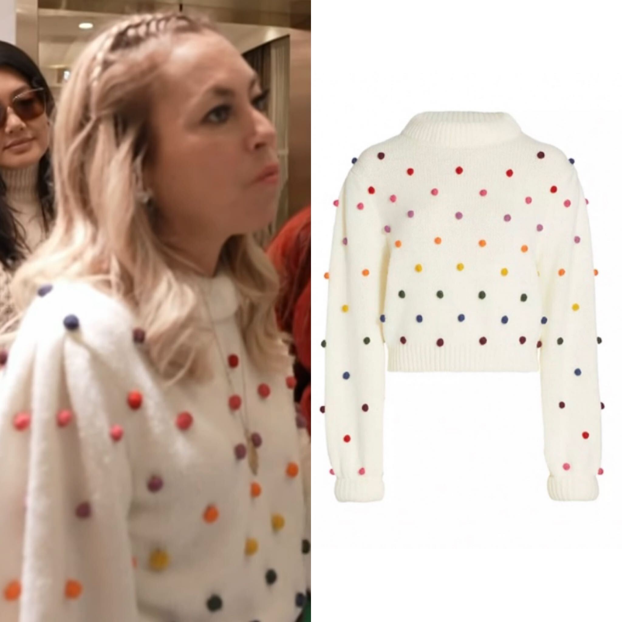 Rainbow dot sweater sale