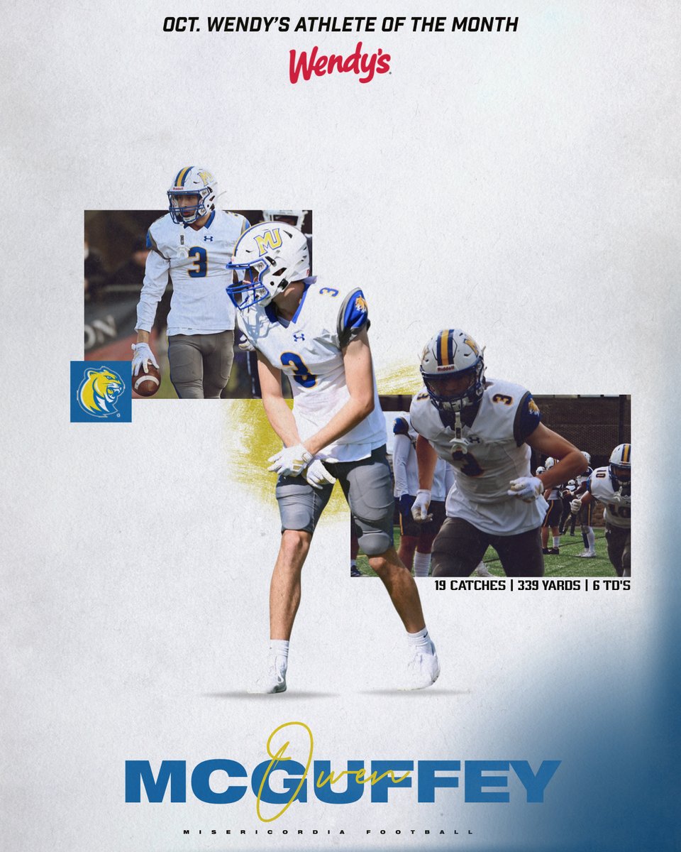 Congratulations to JR WR Owen McGuffey (<a href="/mcguffeyowen/">Owen McGuffey</a>)
on being named 
Wendy's Athlete of the Month for October
ALL MAC Honorable Mention 
#BeBIGTIMEWhereYouAre