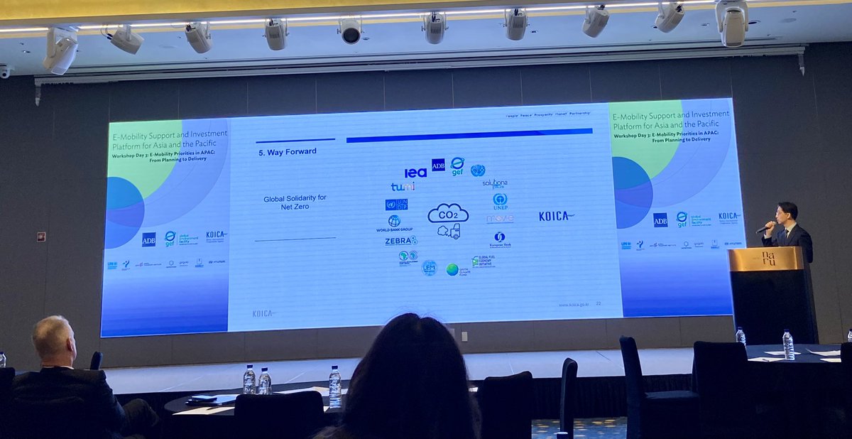Working together towards net zero transport at #EV workshop for E-mobility Support and Investment for Asia and the Pacific in #Seoul #SKorea <a href="/SOLUTIONS_EU/">SOLUTIONSplus & Urban Electric Mobility Initiative</a> <a href="/Wupperinst/">Wuppertal Institut</a> @ULLCenter <a href="/ADB_HQ/">Asian Development Bank</a> <a href="/KOICA/">김종욱, jong-wook kim</a>