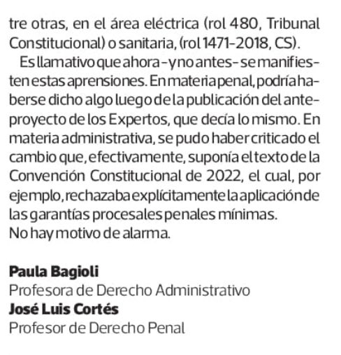 Carta al director de los profesores <a href="/PaulaBagioli/">Paula Bagioli Coloma</a> y José Luis Cortés: