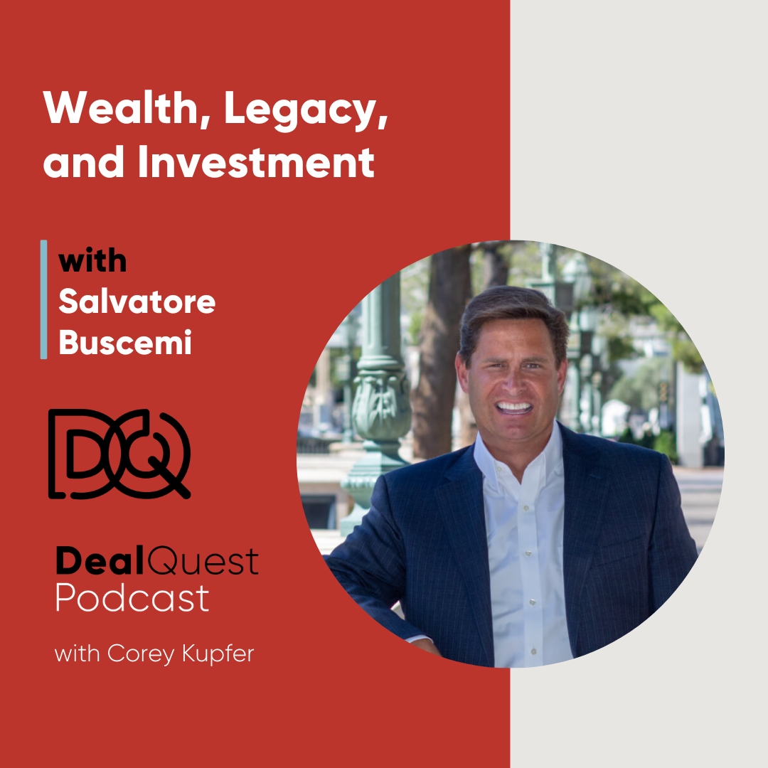 DealQuest Community, on this episode of the DealQuest Podcast I’m excited to have guest Salvatore Buscemi on. 

coreykupfer.com/podcasts/dealq…

#DealQuestPodcast Finance #Success #Entrepreneurship #LegacyBuilding #MeaningfulWealth #InvestmentStrategies #WealthManagement