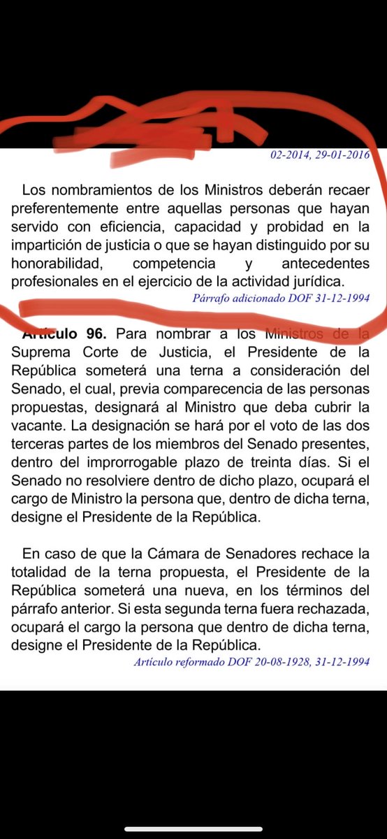 mario_dico50's tweet photo. Más allá , de afinidades lo cierto es que NINGUNA de ellas cumple el perfil que exige el Art . 95 de la CPEUM, para ser Ministra de la @SCJN . La Ley  es la Ley .no tienen la preparación . ⁦@lopezobrador_⁩ https://t.co/KLti33yypC