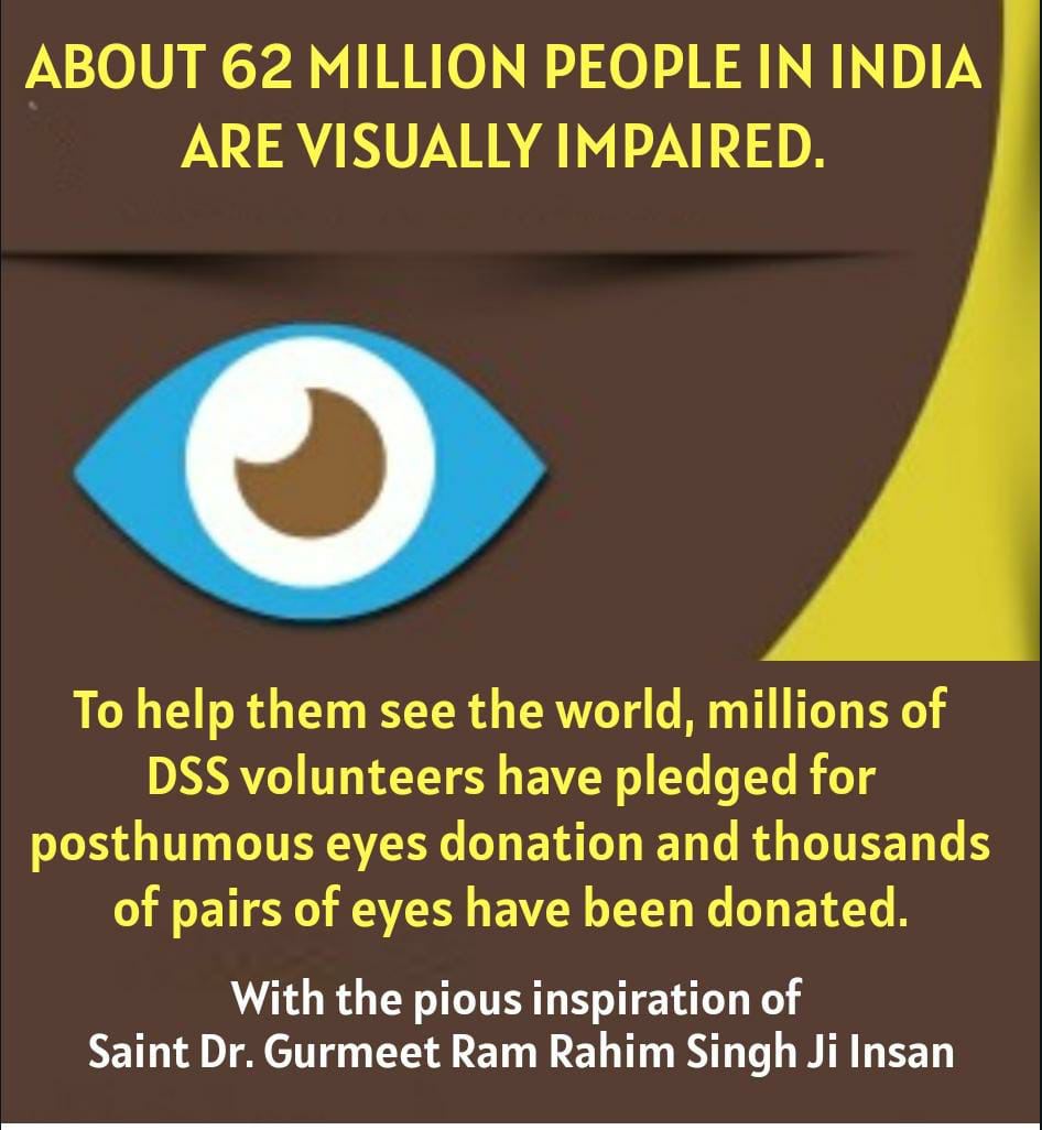 pritpalinsan09's tweet photo. Some people are unable to see this beautiful world because they have not received the #GiftOfSight from God. Saint MSG busting all the myths about "Eye Donation" and has inspired millions of people to do this noble work which has now  Many people have already benefited from this. https://t.co/0ZLDw88TOT
