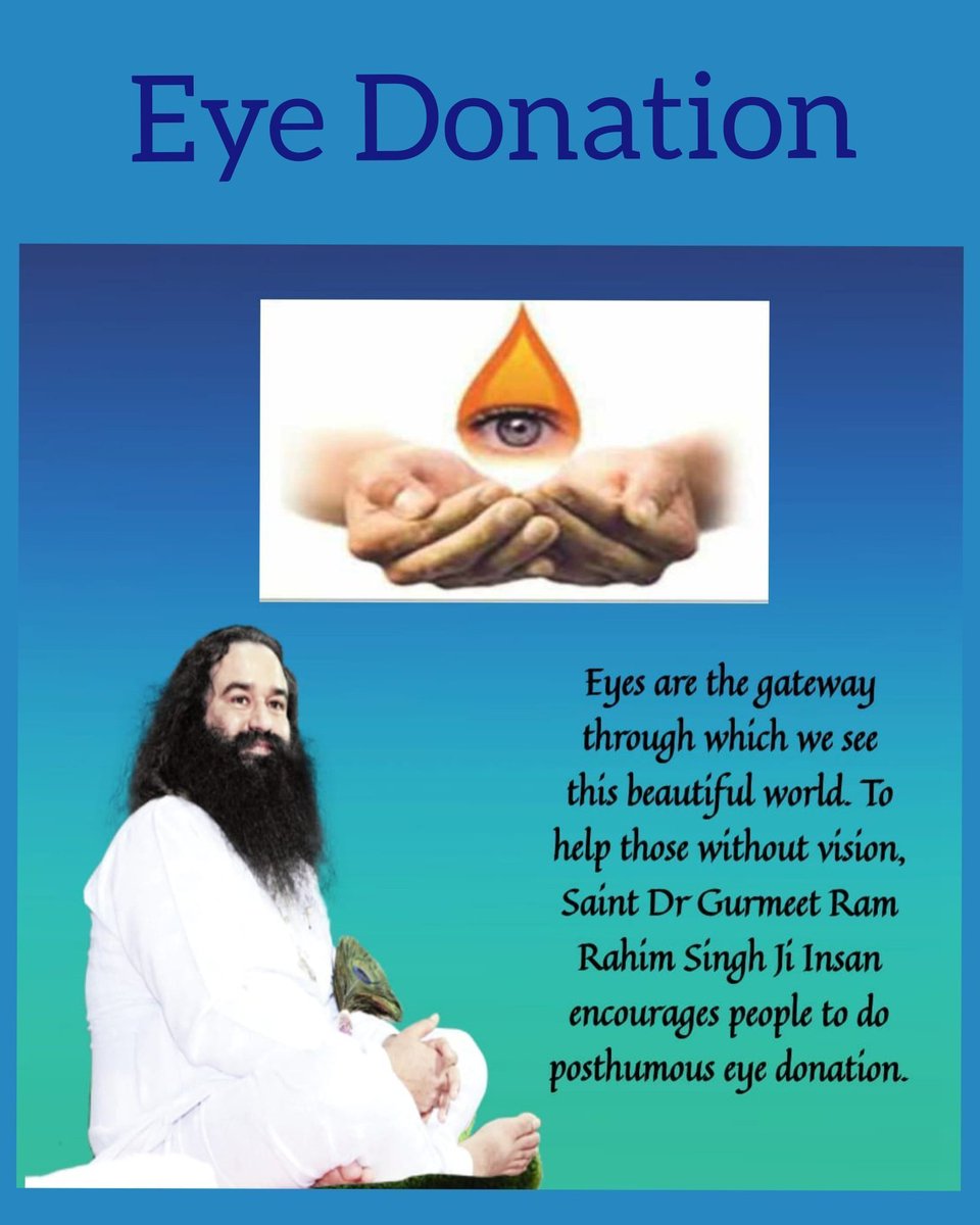 BrarTeona23's tweet photo. World is full of colors But for Blind People it's always dark They want to see the beautiful world &amp; they have rights too Saint MSG guides everyone to do Eye Donation Posthumously &amp; give
#GiftOfSight to someone so they can see the world and you will get blessings after death too. https://t.co/mKzDwrwt4s