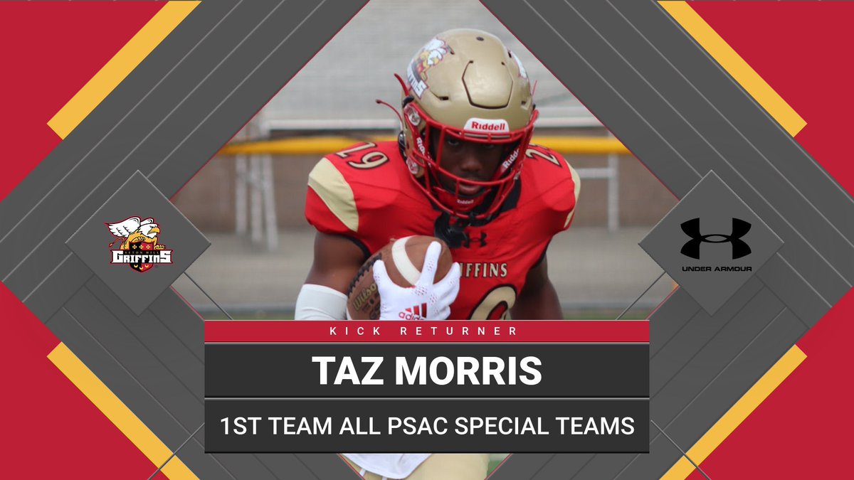 SHU_FBALL's tweet photo. Congratulations to Taz Morris on becoming First Team all PSAC as a Kick Returner 🗣️🔥

Taz finished the season with the most return yards in all of D2, 7th most nationally.  While having the longest touchdown in school history on a 100 yard kick off return against Clarion❗️ https://t.co/WLd4UpLxKX