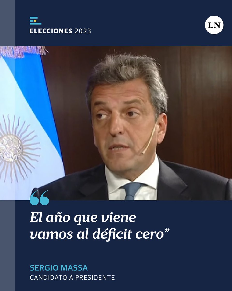 LANACION's tweet photo. Sergio Massa: "El año que viene vamos al déficit cero” https://t.co/CfI3aODaNI