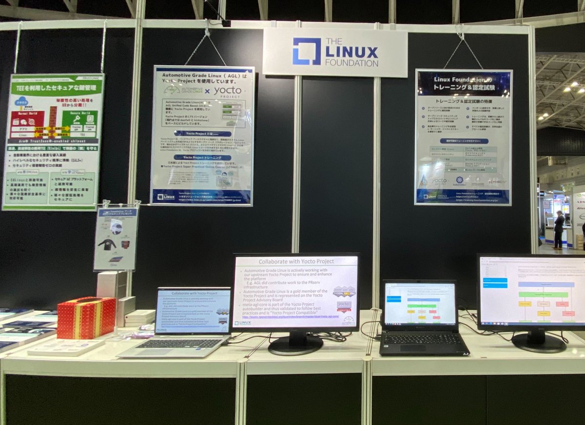 Linux_Fdtn_JP's tweet image. EdgeTech+ 2023 に出展しています🐧

車載Linux開発に取り組むAGLパビリオンでAGLでも採用されている組み込みLinuxディストリビューション開発環境 #Yocto Project のトレーニングや #Kubernetes 関連コース＆認定試験を紹介します

小間番号 C-Z14 詳細 hubs.la/Q02932rv0  #エッジテックプラス
