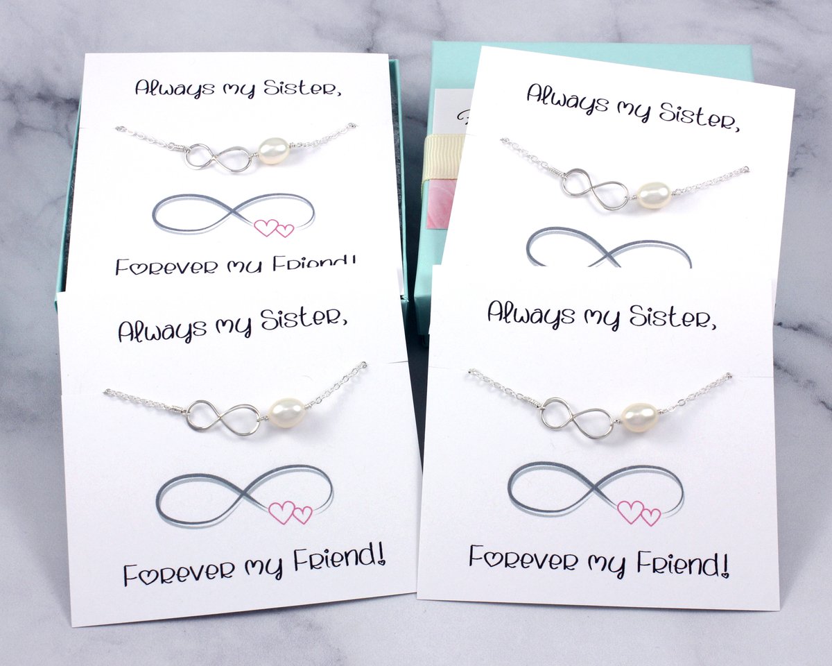 StarringUJewel's tweet photo. Matching infinity pearl bracelets for sisters! Made with sterling silver and a freshwater pearl. https://t.co/LKAJDr46ry #FestiveEtsyFinds #etsy #gifts #bracelet #sterlingsilverjewelry #pearlbracelet #infinitybracelet #giftsforsisters #sistergifts #giftideas #pottinovember152023 https://t.co/oBosX0jZRJ