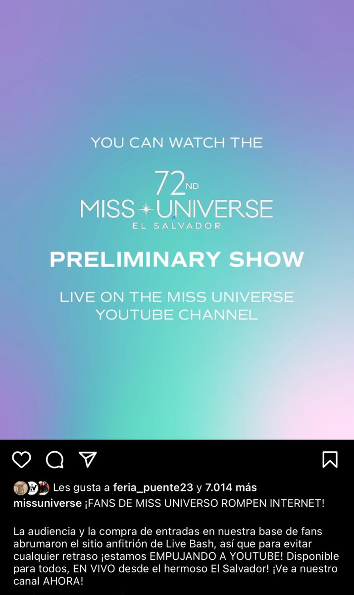 Manux6889_'s tweet photo. 🚨PRELIMINAR POR YOUTUBE🚨

LA PÁGINA DE LIVEBASH COLAPSÓ Y LA ORG MISS UNIVERSE DECIDE TRANSMITIR EN VIVO POR YOUTUBE https://t.co/p0BXMKYMjP