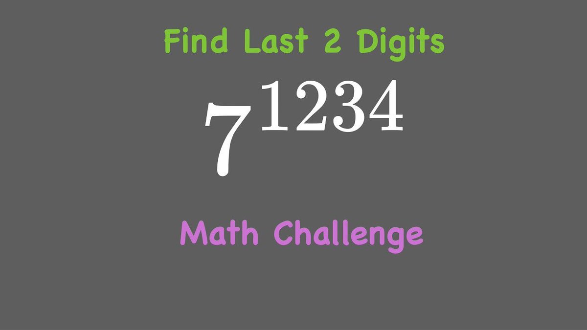 therhythmofmath's tweet image. Find The Last 2 Digits Of 7^1234 | Math Challenge
#olympiadmath #olympiad #quadraticequations
youtu.be/UrhJY9Bmn_M?si… via @YouTube @Apple @GoodnotesApp