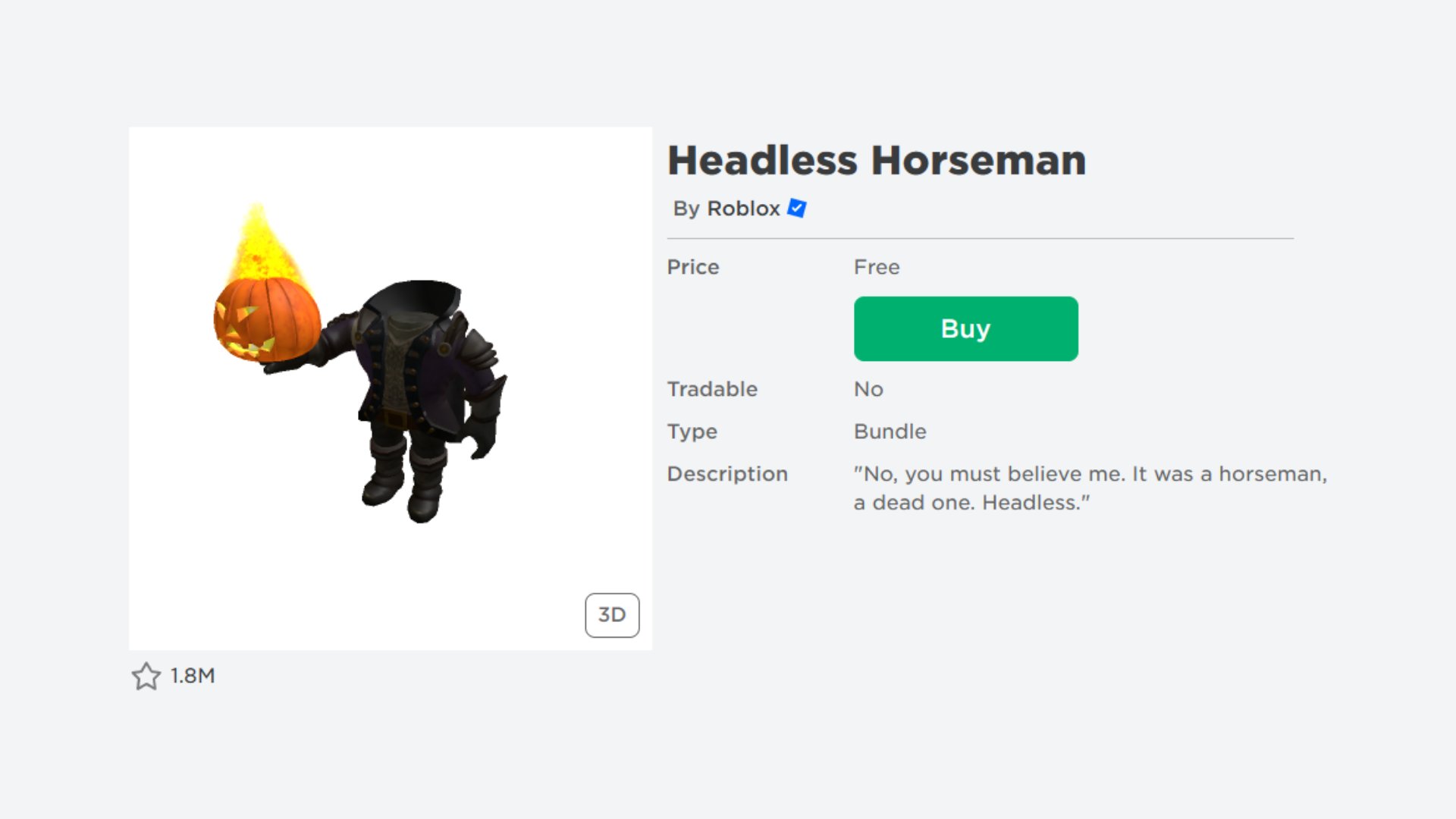 RBXNews on X: Headless Horseman is now available for free in the Roblox  Marketplace!  / X