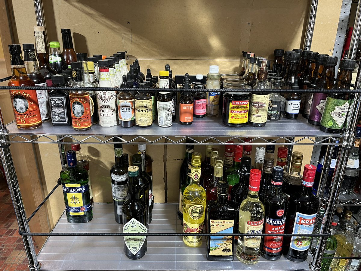 kvl_bye's tweet photo. @CreativeDrunk I just reorganized my bitters and amari. Thought you might dig this pic 😁 https://t.co/SScV7SjSgV