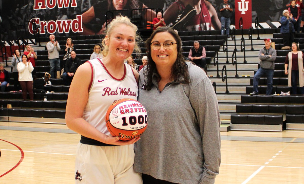 The IU East women's basketball team honored Kennedy Griffin before Wednesday night's game ..... iueredwolves.com/sports/wbkb/20…