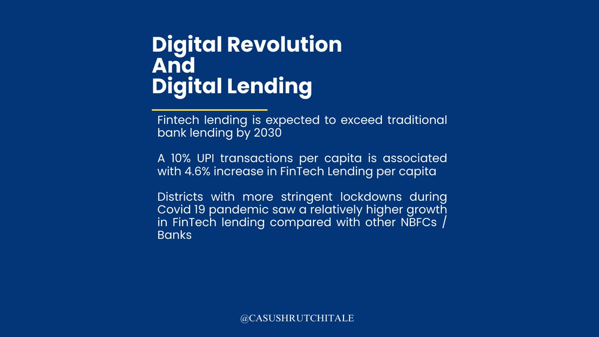 CaSushrut's tweet photo. In this second part of the series on India  Finance Report 2023, we cover the linkage between NBFCs and financial  inclusion, and how digital lending post UPI has helped FinTech NBFCs #casushrutchitale #cafral https://t.co/ow1ZhYCzjS