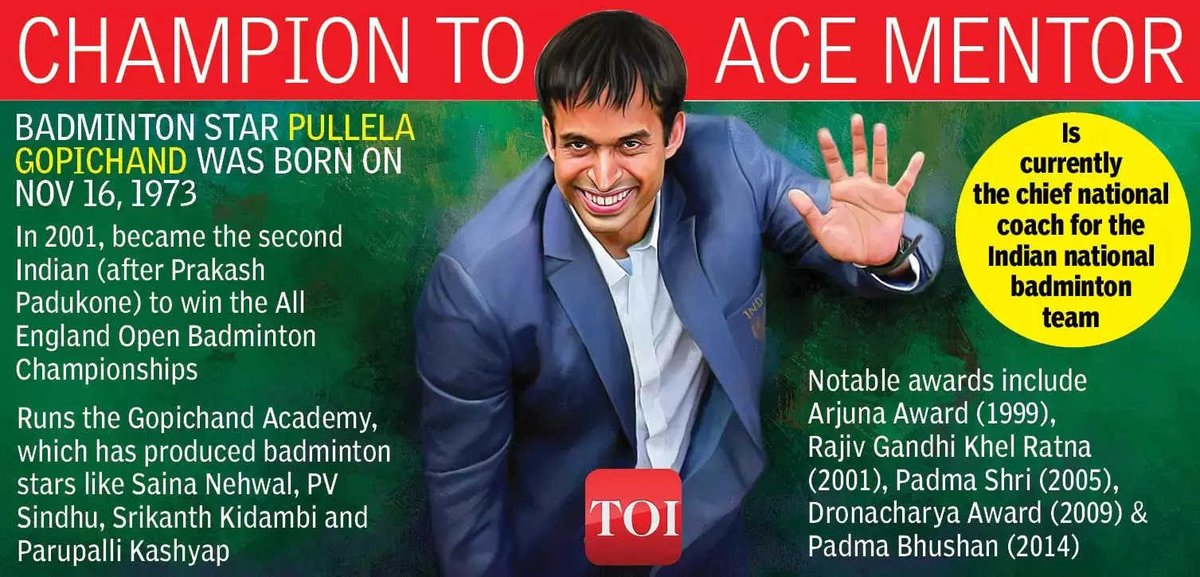 #Badminton 

You share your b'day with...#PullelaGopichand